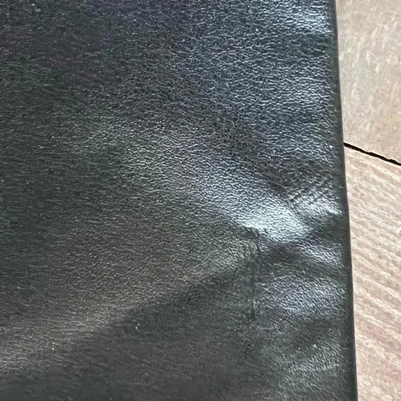 Zara basic black pleather pencil skirt • L • back slit - Picture 7 of 7